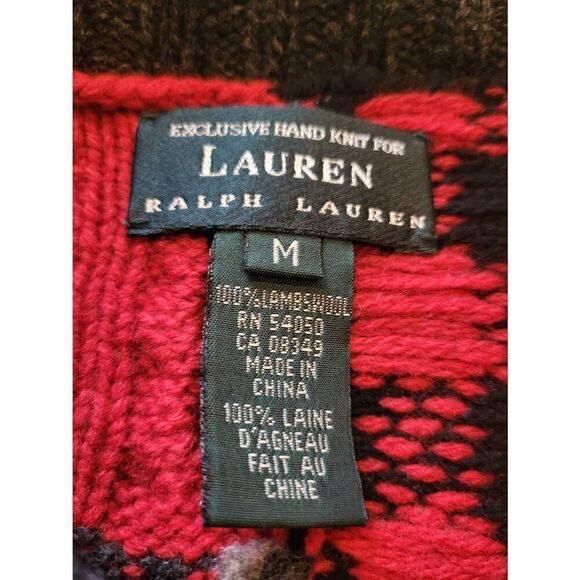 Vintage Ralph Lauren Sweater Women's Medium Hand Knit Wool Christmas - Picture 4 of 6